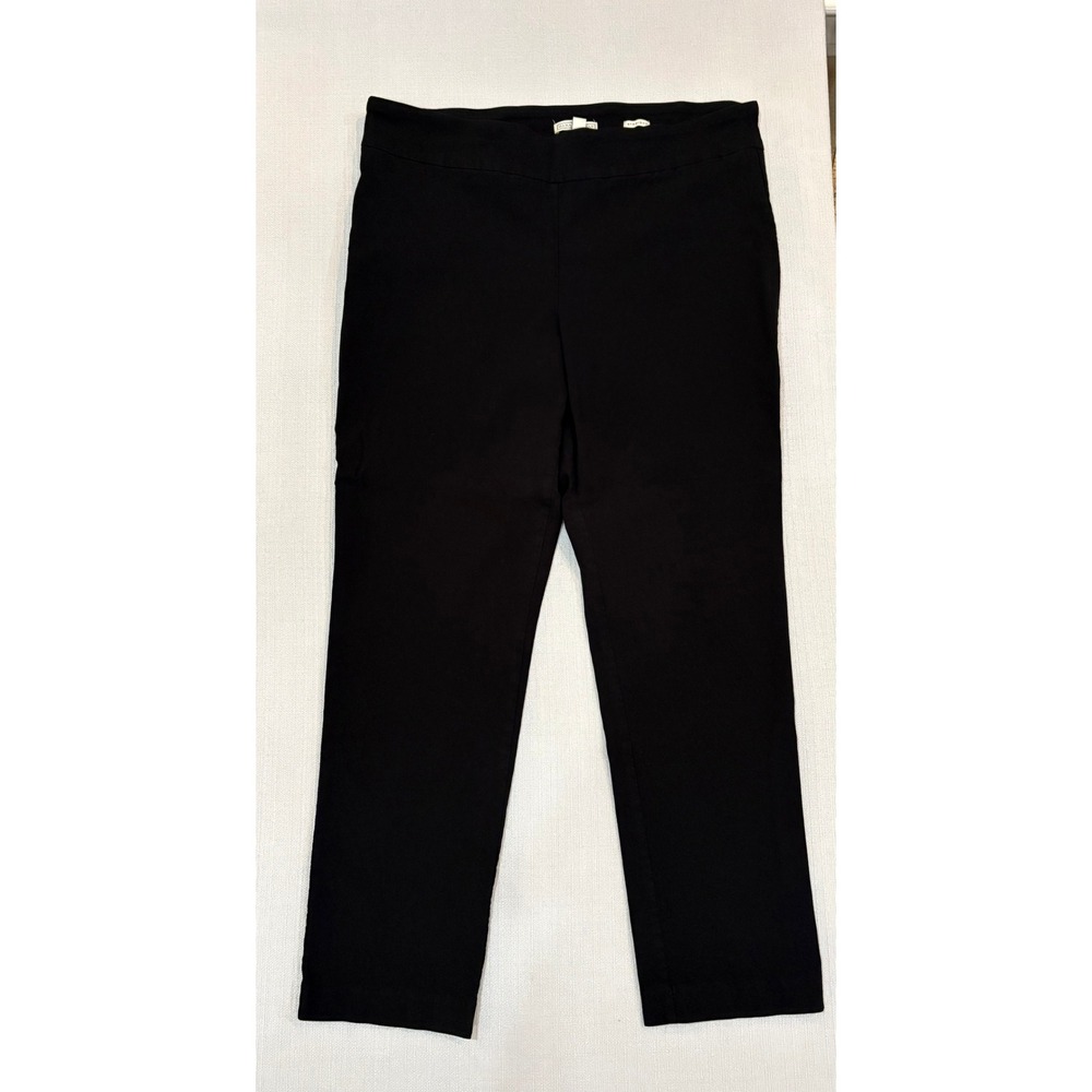 Dana Buchman Trousers Women XL Black Good Straight Leg Pull On Professional